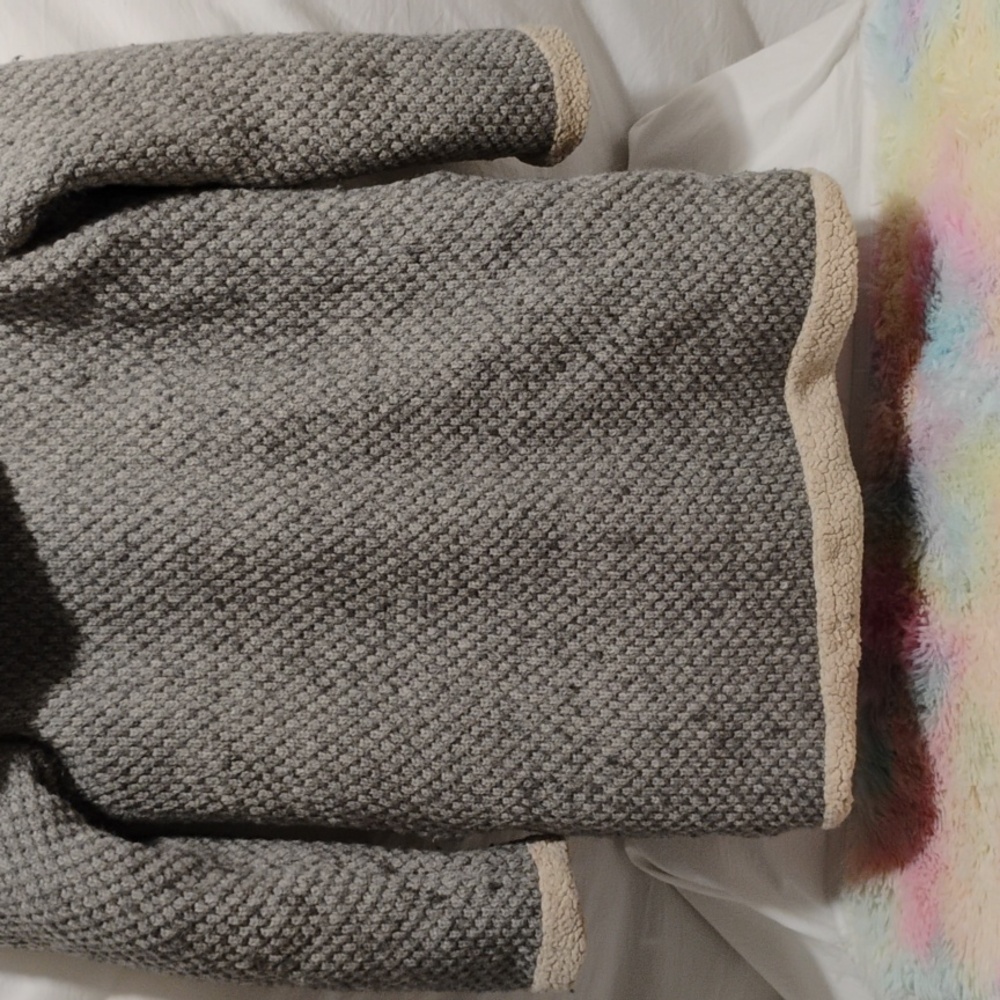 (D-12) Free People Wool Blend Thick Fleece Vtg Coat W Hood Sz.SP - Picture 10 of 12